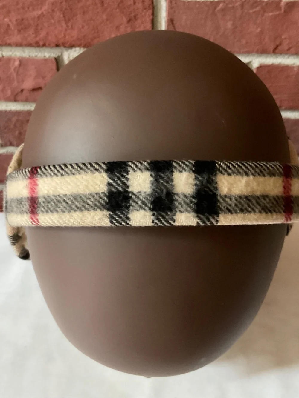 Burberry Nova Check Cashmere & Shearling Earmuff O/S Made in England